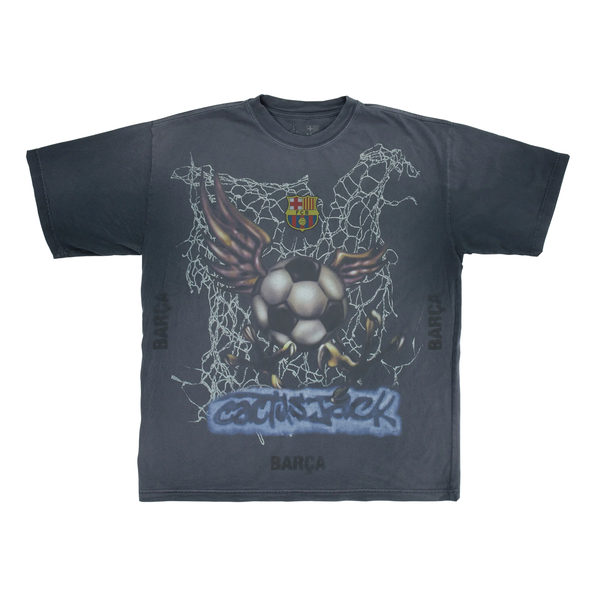 CJ X FCB WASHED SPRAY LOGO TEE